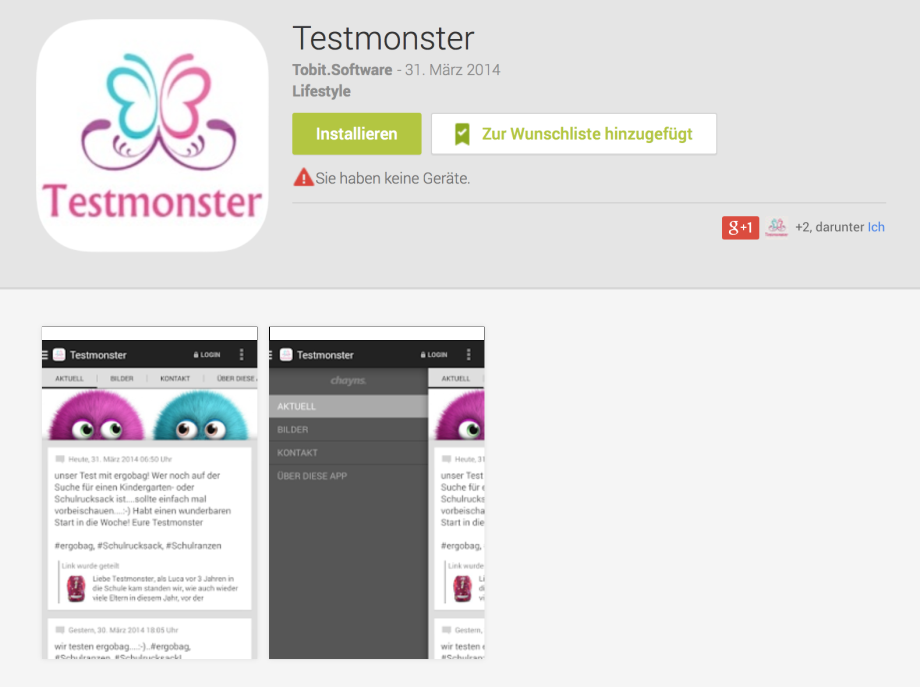 Testmonster – yeaaahhh wir haben ein App für Eure Smartphones…..das könnt Ihr auch!